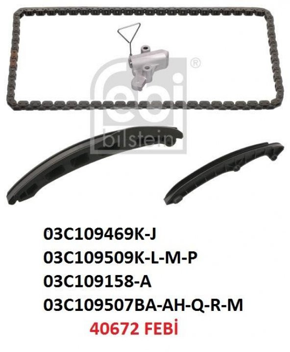 EKSANTRİK ZİNCİR SETİ VW 1.4 TSİ 1.6 FSİ YARIM SET FEBİ 03C198229A - 1