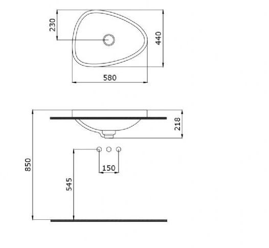 Bocchi 1112-020-0125 Etna Tezgah üstü Lavabo Antrasit 58 cm - Resim 2