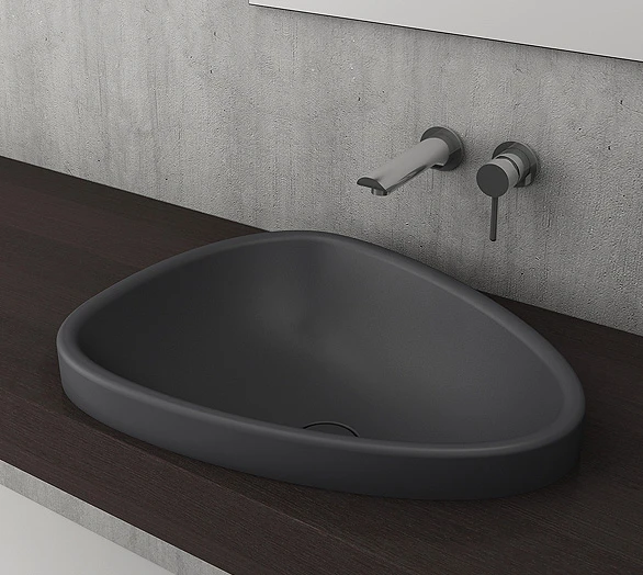 Bocchi 1112-020-0125 Etna Tezgah üstü Lavabo Antrasit 58 cm ürün görseli 1