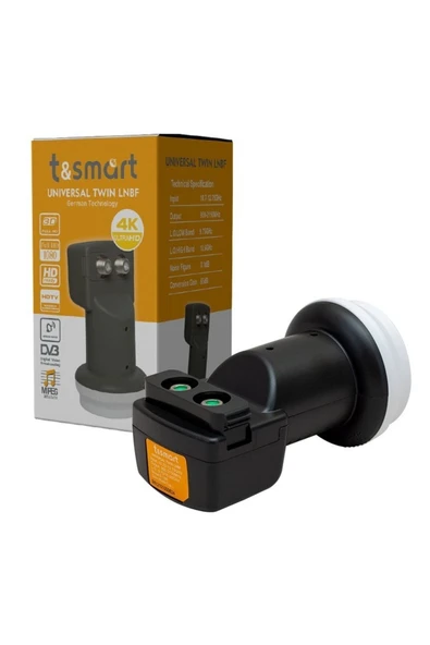 Tsmart Full Ultra Hd 3d 4k Uyumlu Yağmur Korumalı İkili Twin Çanak Uydu Lnb 2 Li ürün görseli 1