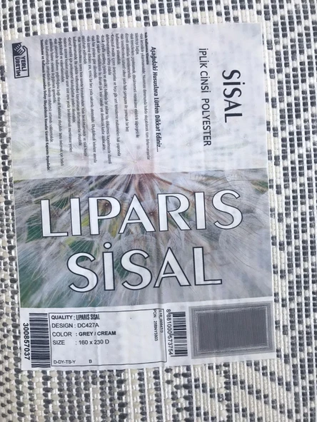 Liparis Sisal Halı DC427 Serisi Oturma Salon Yatak Odası Halısı - Resim 8