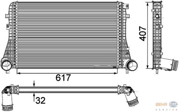 RADYATÖR VW INTERKOL PASSAT,JETTAIII 08 (CI208000P) BEHR 3C0145805AN - Resim 2