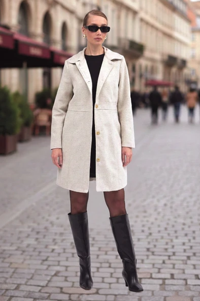 Dikiş Detaylı Tasarım Kaşe Kaban - Resim 2