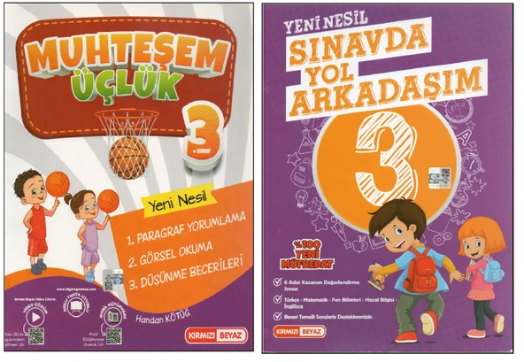 Kırmızı Beyaz 3.Sınıf Muhteşem Üçlük+Sınavda Yol Arkadaşım (2 KİTAP) ürün görseli 1