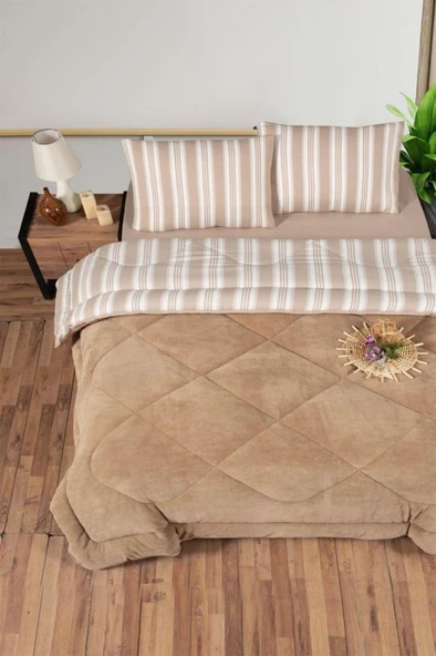 Kristal Soft Relax Uyku Seti Çift Kişilik Vizon ürün görseli 1