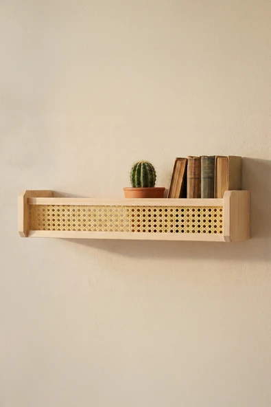 Ahşap Montessori Hazeran Çocuk Odası Duvar Rafı, Kitaplık ürün görseli 1