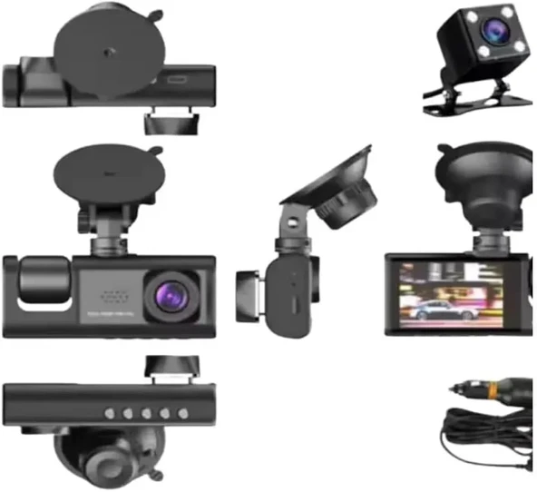 SChitec Trafik Kaydedici Dikiz Aynası | Üç Kameralı 170° Geniş Açı Full HD 1080P Araç İçi Kamera C309 - Resim 6