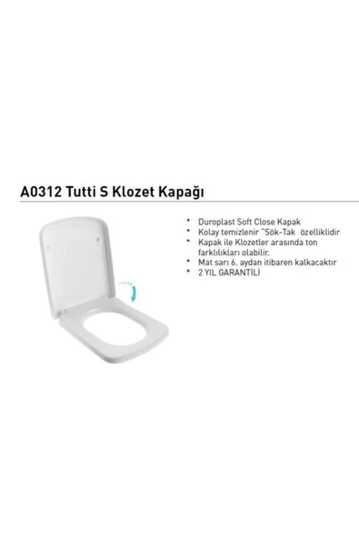 Firenze Asma Klozet Mat Beyaz 1304-002-0128 Kapak Dahil - Resim 3