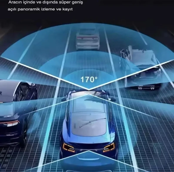 SChitec Trafik Kaydedici Dikiz Aynası | Üç Kameralı 170° Geniş Açı Full HD 1080P Araç İçi Kamera C309 - Resim 7