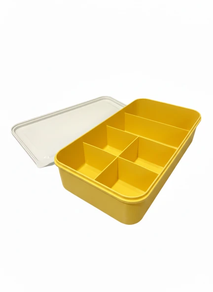 6 Bölmeli Plastik Dikdörtgen Saklama Kabı - Resim 3
