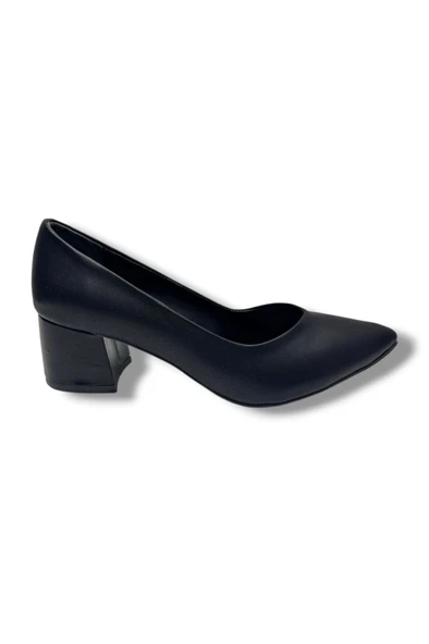 Mengi 690-26 Cilt Deri Kısa Kare Topuk Kadın Ayakkabı 38-40 - Resim 5