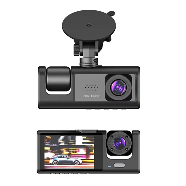 SChitec Trafik Kaydedici Dikiz Aynası | Üç Kameralı 170° Geniş Açı Full HD 1080P Araç İçi Kamera C309 ürün görseli 1