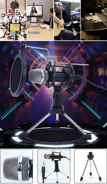 DailyTech Kareoke Kondenser Mikrofon Telefon Ve Bilgisayar Uyumlu ürün görseli 1