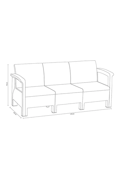 Holiday Amazon Üçlü Balkon Oturma Grubu - Resim 2