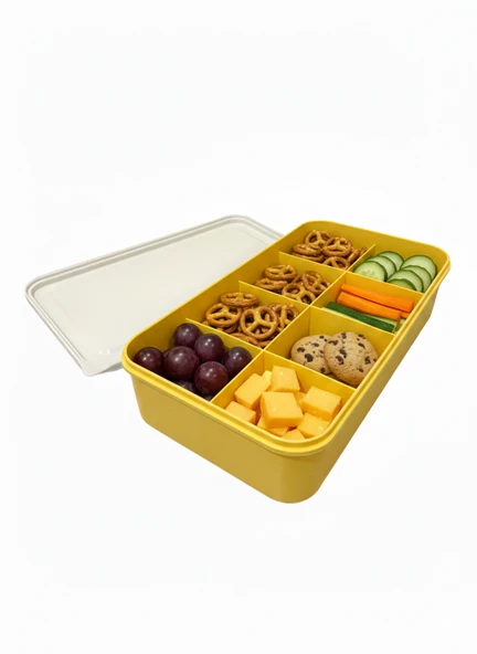 6 Bölmeli Plastik Dikdörtgen Saklama Kabı - Resim 2