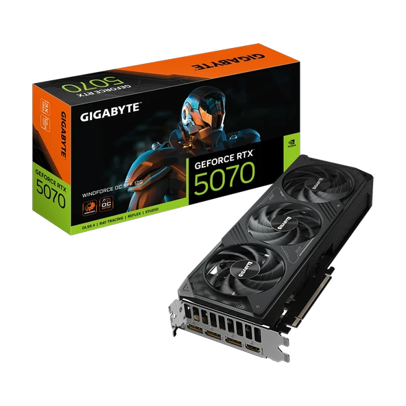 GIGABYTE GeForce RTX 5070 WINDFORCE OC SFF 12G GDDR7 DLSS 4 192 Bit Ekran Kartı GV-N5070WF3OC-12GD ürün görseli 1