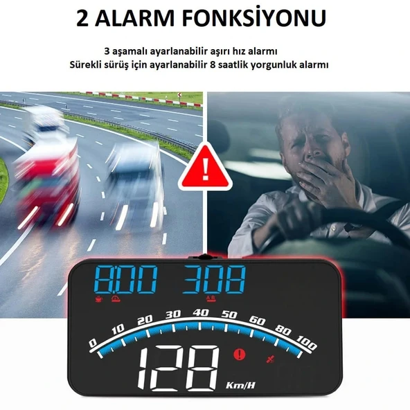 DailyTech G10 Otomatik Hud Ekran Araba Projektör Alarmı Hız Göstergesi - Resim 2