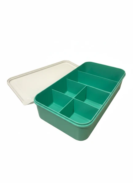 6 Bölmeli Plastik Dikdörtgen Saklama Kabı - Resim 3