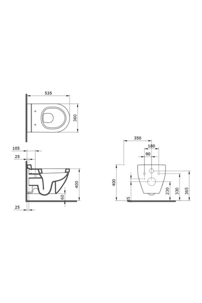 Taormina Arch Asma Klozet Mat Kahverengi Kapak Hariç 1012 025 0128 - Resim 2