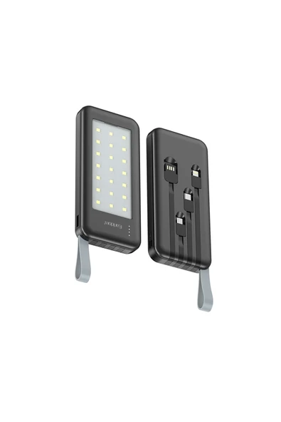 Qpen PB48 10.000 mAh 10W Led Işıklı 3in1 Dahili Kablolu Powerbank ürün görseli 1