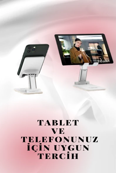 Qpen EH101 Katlanabilir Masaüstü Telefon Tablet Tutucu - Resim 5