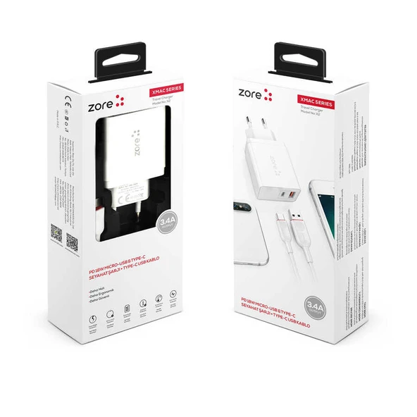 XMac Serisi ZR-X2 Type-C 2 in 1 Şarj Seti - Resim 8