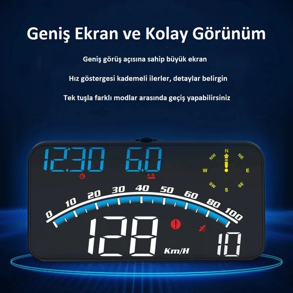 DailyTech G10 Otomatik Hud Ekran Araba Projektör Alarmı Hız Göstergesi - Resim 4