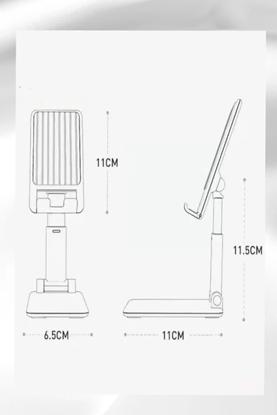 Qpen EH101 Katlanabilir Masaüstü Telefon Tablet Tutucu - Resim 6