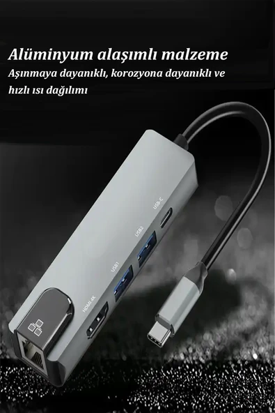 Qpen Hub W27 5 in 1 Usb-C Çok İşlevli Bağlantı İstasyonu - Resim 2
