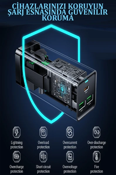 Qpen AC9A 1.5M Talent 2 Adet USB  Type-C  Priz 30W Şarj Aleti - Resim 2