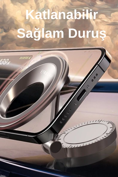 Qpen  EH235 Katlanabilir Manyetik Magsafe Araç Tutucu - Resim 5