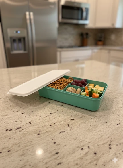 6 Bölmeli Plastik Dikdörtgen Saklama Kabı - Resim 4