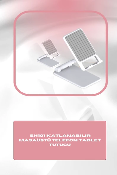 Qpen EH101 Katlanabilir Masaüstü Telefon Tablet Tutucu - Resim 2
