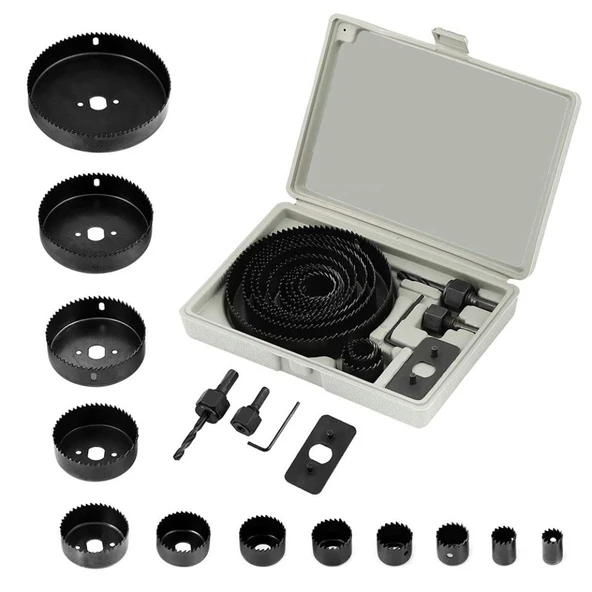 16 Parça Panç Seti Ağaç Kesme Testere Matkap Ucu Takımı Alçıpan Tavan Kesme ürün görseli 1