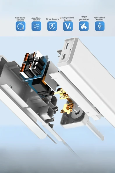AC99A 1.5M Talent 2 Adet USB 1 Adet Type-C 1 Adet Priz PD30W Şarj Aleti - Resim 3