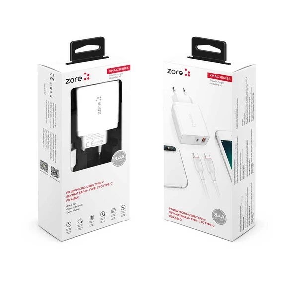 ​XMac Serisi ZR-X2 PD To Type-C 2 in 1 Şarj Seti - Resim 8