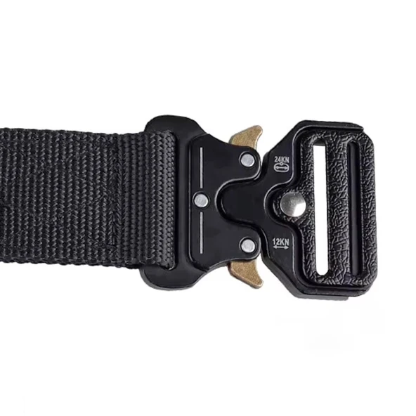 Outdoor Taktik Kemer - Metal Toka - Siyah - 120cm - Resim 3