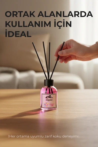 Sakız Bambu Çubuklu Oda Kokusu 110 ml Red Diffuser Bubble Gum Ortam Kokusu - Resim 5