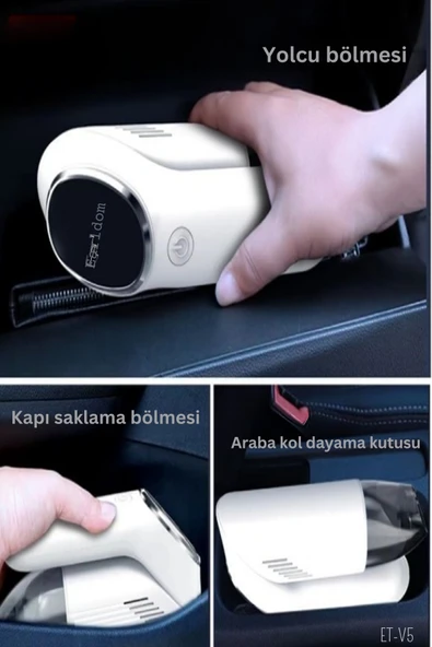 ET-V55 180 Derece Katlanabilir Kablosuz Araç Süpürgesi - Resim 5
