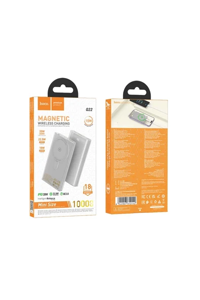 Hoco Q22 10.000 mAh PD 22.5W Hızlı Şarj Destekli Magsafe Özellkli Powerbank - Resim 7
