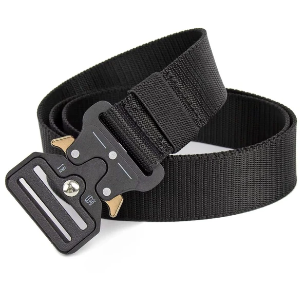 Outdoor Taktik Kemer - Metal Toka - Siyah - 120cm - Resim 2