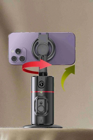 Fuchsia SF200 360 Derece Yapay Zeka Yüz Takipli Tripodlu Selfie Gimbal - Resim 4
