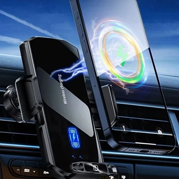 ScHitec 66W Sensörlü Araç İçi Kablosuz Hızlı Şarj Aleti ve Telefon Tutucu SD11 - Resim 8