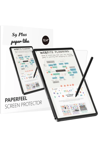 Galaxy Tab S9 Plus SM-X810 Uyumlu Gerçek Kağıt Hissi Parlama Önleyici Paper Like Ekran Koruyucu ürün görseli 1