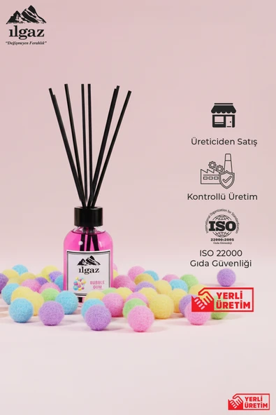 Sakız Bambu Çubuklu Oda Kokusu 110 ml Red Diffuser Bubble Gum Ortam Kokusu - Resim 7
