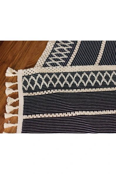 Örme Masa Örtüsü Püsküllü Runner Masa Örtüsü Organik Pamuk Runner 35X155 cm Masa Üstü Runner - Resim 5