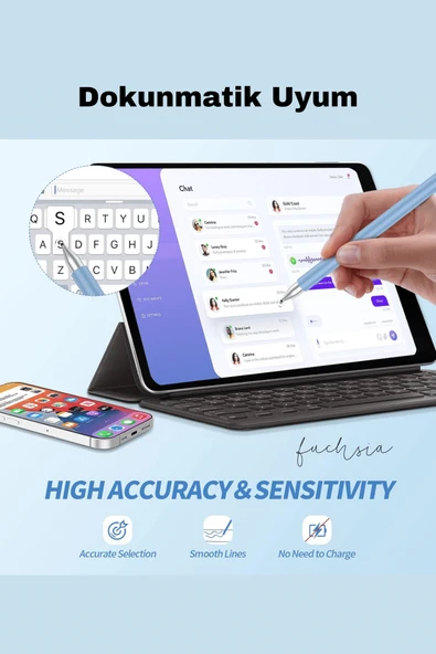 Vorcom Tablet Serisi Uyumlu Dokunmatik Ekran Kalemi Yazı ve Çizim Tablet Kalemi - Resim 2
