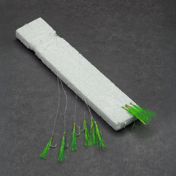 İstavrit Çapari Hazır Takımı - Fishack - On İğneli - Tüylü - 1 Adet - Resim 2