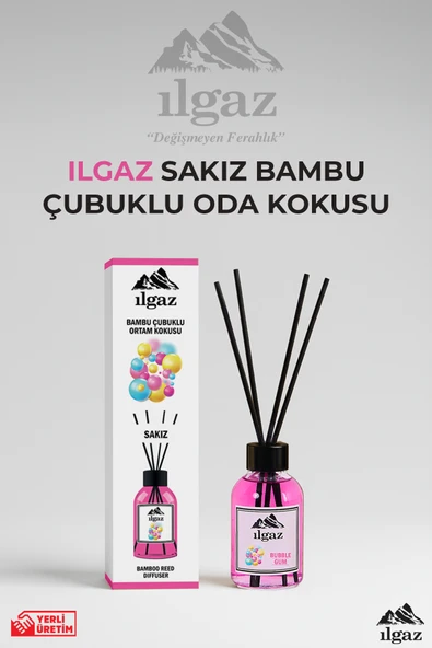 Sakız Bambu Çubuklu Oda Kokusu 110 ml Red Diffuser Bubble Gum Ortam Kokusu ürün görseli 1