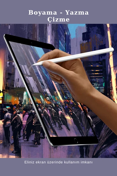 İpad Pro 11 inç M2 Çip Uyumlu Kablosuz Şarj Olabilen Palm Rejection ve Tilt Özellikli Stylus Pen - Resim 2